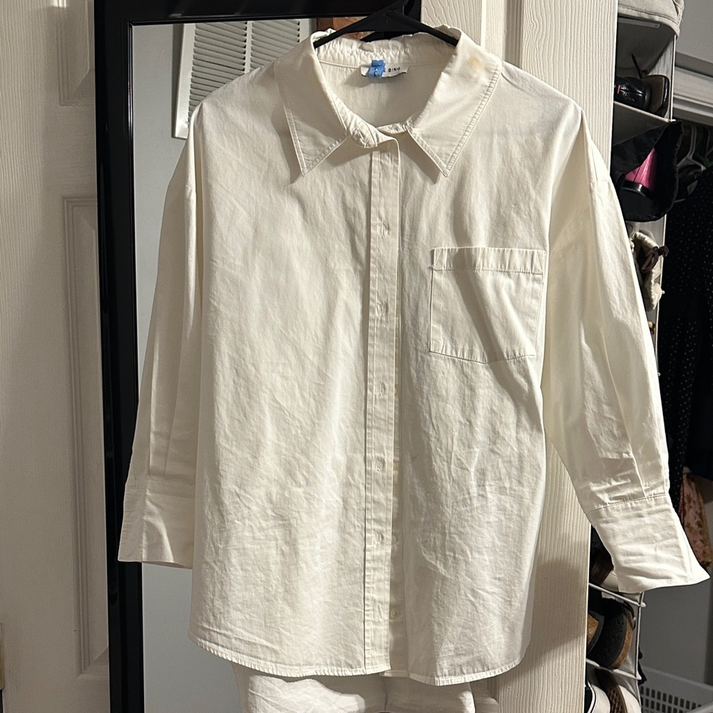Anine Bing Mika shirt- white oversized button up